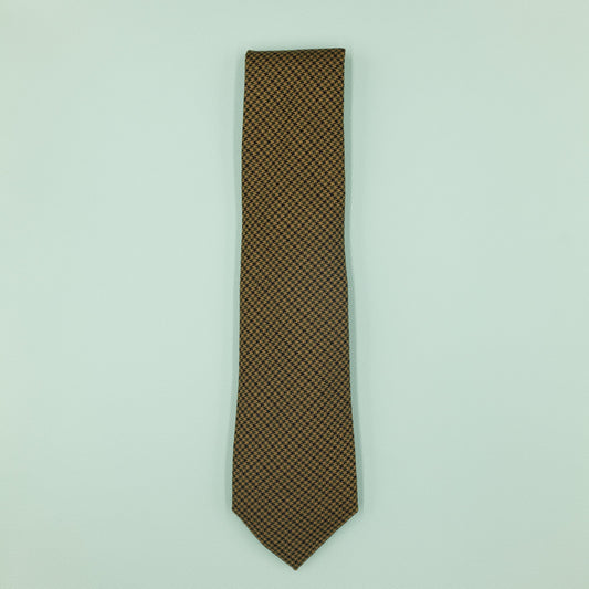 ブラウンとグリーンの千鳥格子柄ウールネクタイ|FOURBUTTONS Necktie - FOURBUTTONS ONLINE