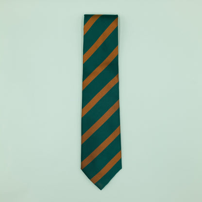 グリーンとオレンジのワンストライプネクタイ｜FOURBUTTONS Necktie - FOURBUTTONS ONLINE