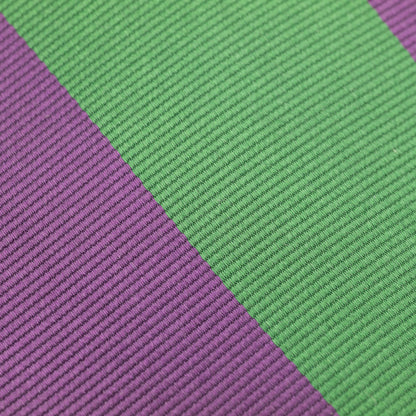 パープルとグリーンのストライプ柄オーニングネクタイ｜FOURBUTTONS Necktie - FOURBUTTONS ONLINE