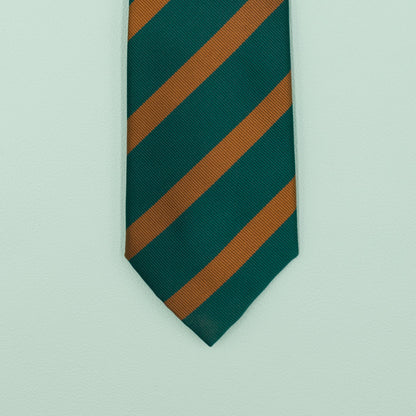 グリーンとオレンジのワンストライプネクタイ｜FOURBUTTONS Necktie - FOURBUTTONS ONLINE