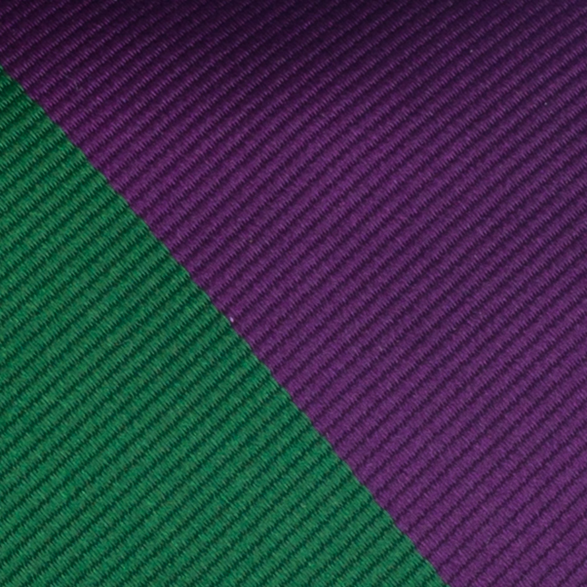 パープルとグリーンのストライプ柄オーニングネクタイ｜FOURBUTTONS Necktie - FOURBUTTONS ONLINE