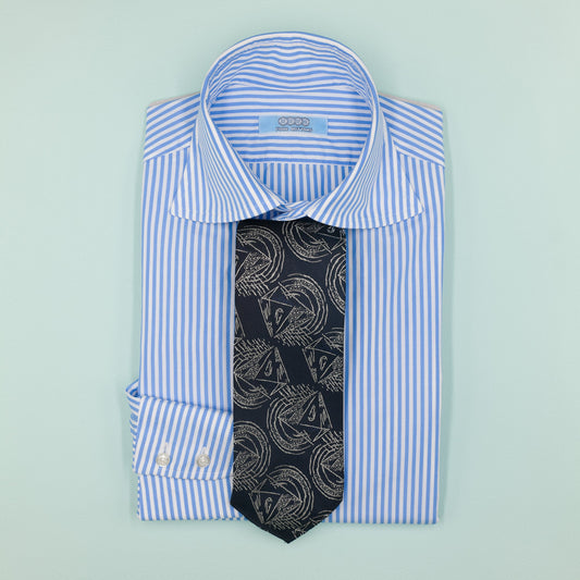 ブラックの幾何学模様ヴィンテージファブリックネクタイ｜FOURBUTTONS Necktie - FOURBUTTONS ONLINE