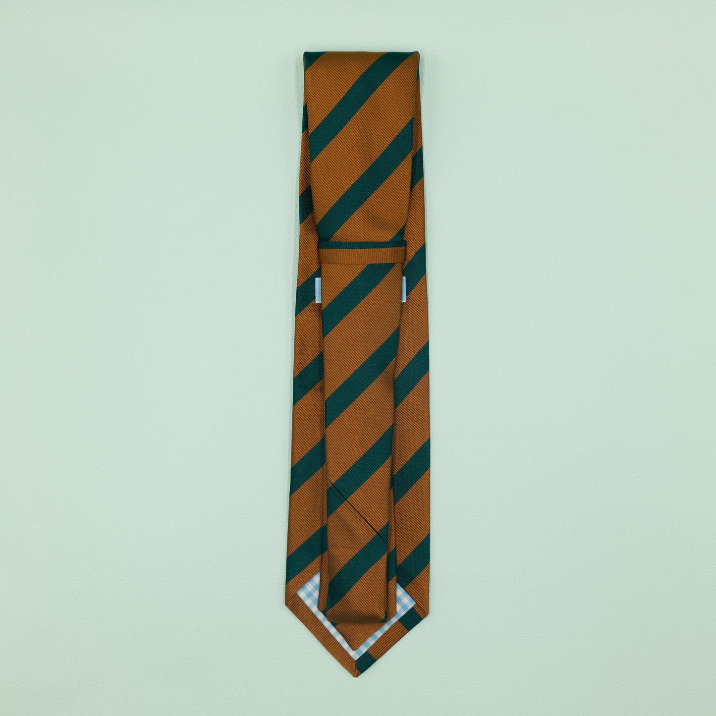 オレンジとグリーンのワンストライプネクタイ｜FOURBUTTONS Necktie - FOURBUTTONS ONLINE