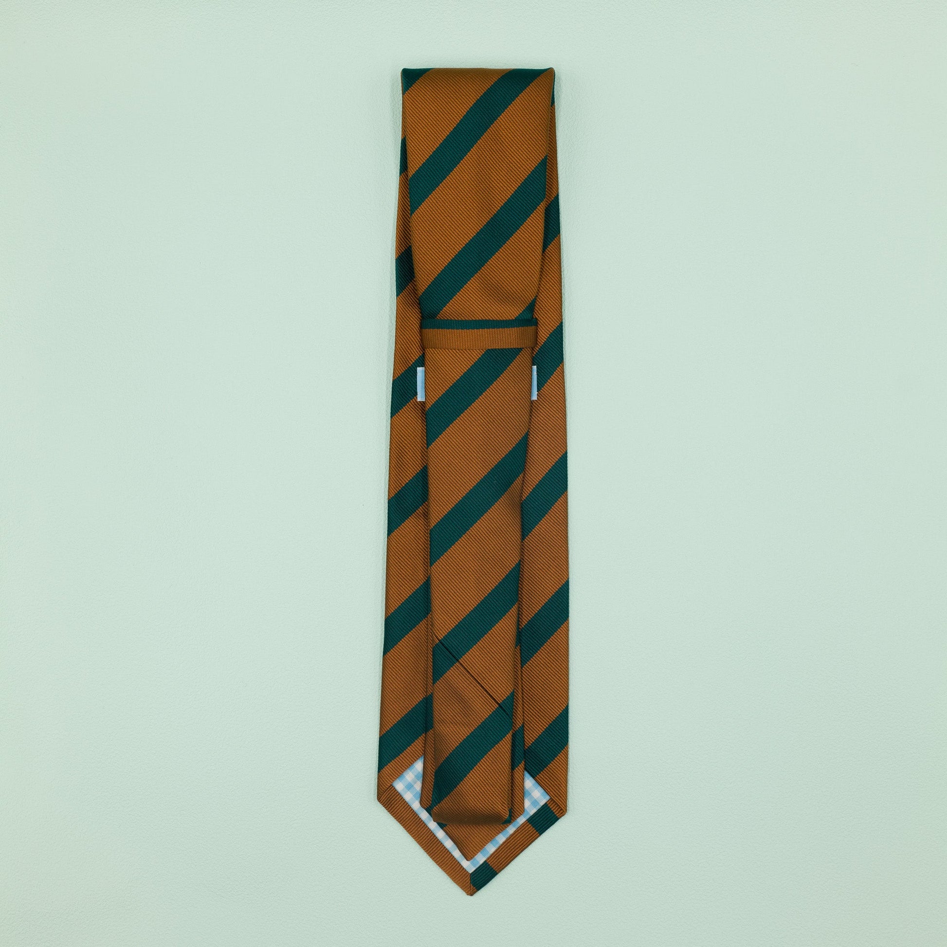 オレンジとグリーンのワンストライプネクタイ｜FOURBUTTONS Necktie - FOURBUTTONS ONLINE