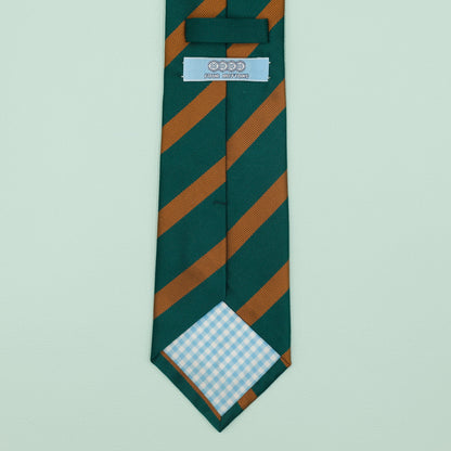グリーンとオレンジのワンストライプネクタイ｜FOURBUTTONS Necktie - FOURBUTTONS ONLINE