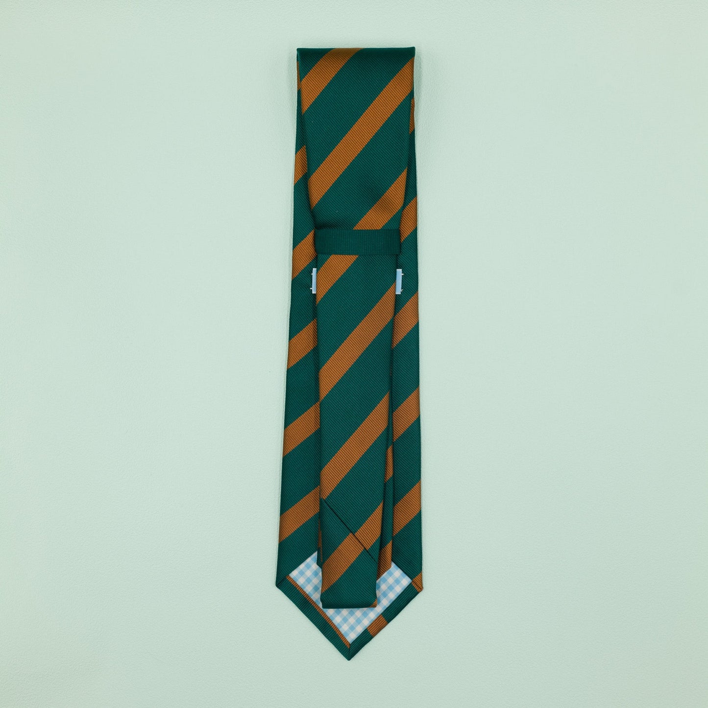 グリーンとオレンジのワンストライプネクタイ｜FOURBUTTONS Necktie - FOURBUTTONS ONLINE