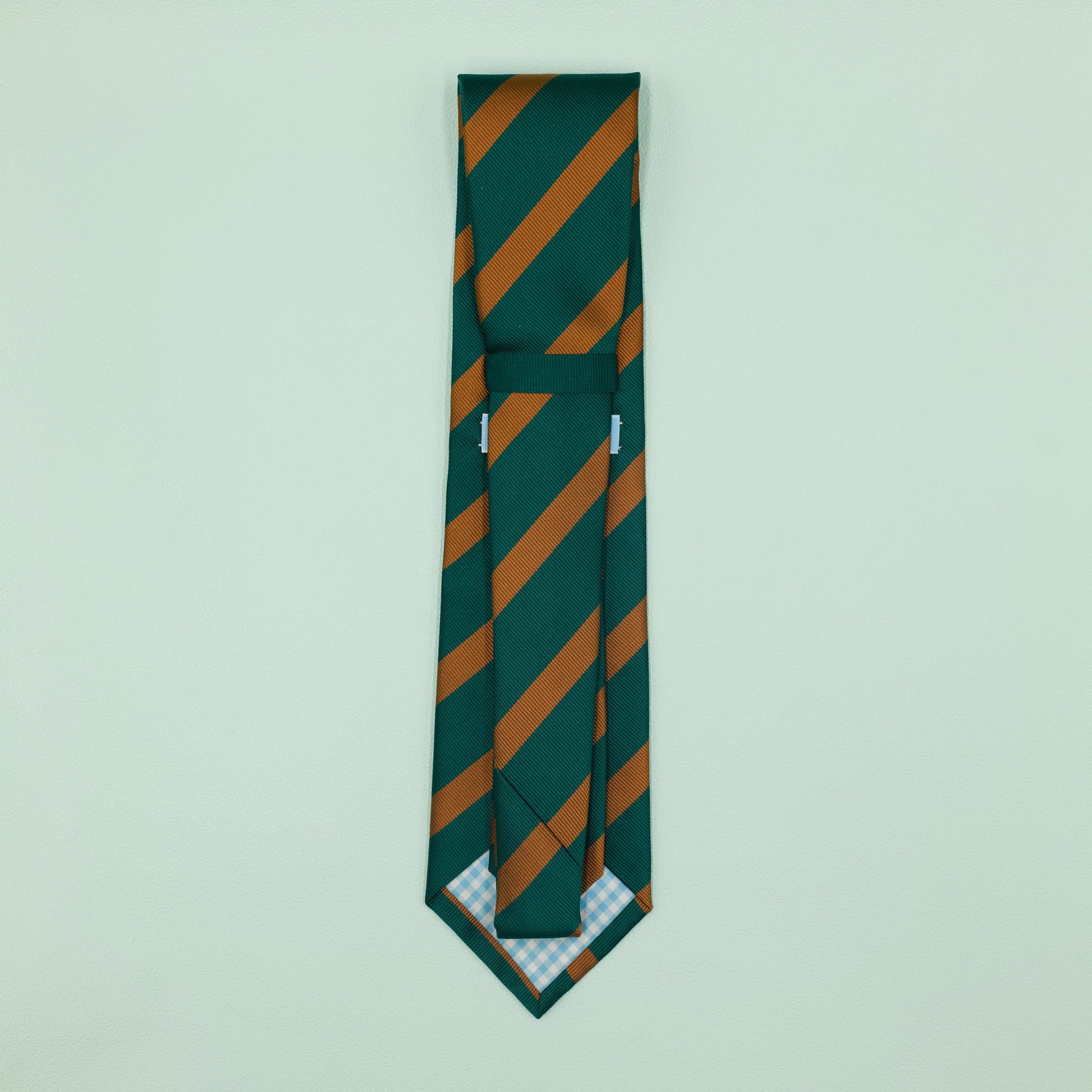グリーンとオレンジのワンストライプネクタイ｜FOURBUTTONS Necktie - FOURBUTTONS ONLINE