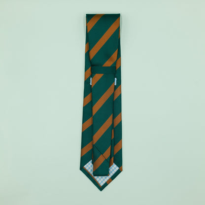 グリーンとオレンジのワンストライプネクタイ｜FOURBUTTONS Necktie - FOURBUTTONS ONLINE