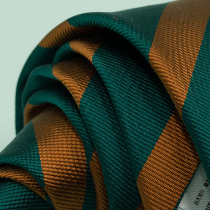グリーンとオレンジのワンストライプネクタイ｜FOURBUTTONS Necktie - FOURBUTTONS ONLINE
