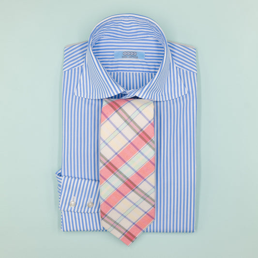 ライトピンクのマドラスチェック柄プレッピーネクタイ｜FOURBUTTONS Necktie - FOURBUTTONS ONLINE