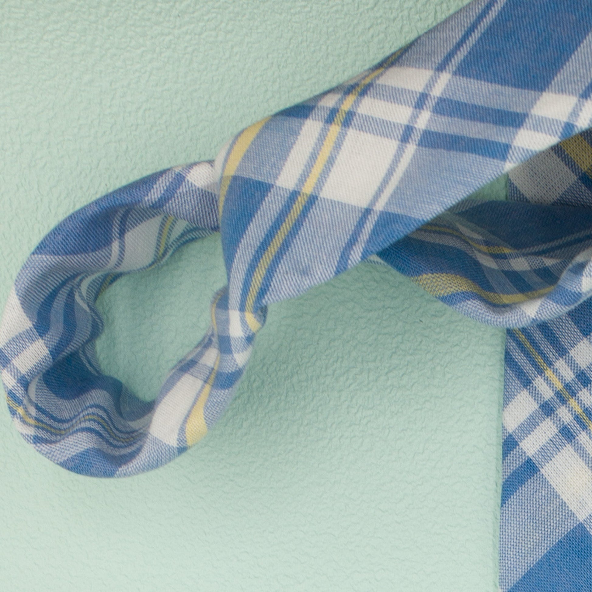 ライトブルーのマドラスチェック柄プレッピーネクタイ｜FOURBUTTONS Necktie - FOURBUTTONS ONLINE