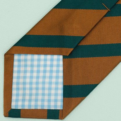 オレンジとグリーンのワンストライプネクタイ｜FOURBUTTONS Necktie - FOURBUTTONS ONLINE