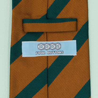 オレンジとグリーンのワンストライプネクタイ｜FOURBUTTONS Necktie - FOURBUTTONS ONLINE