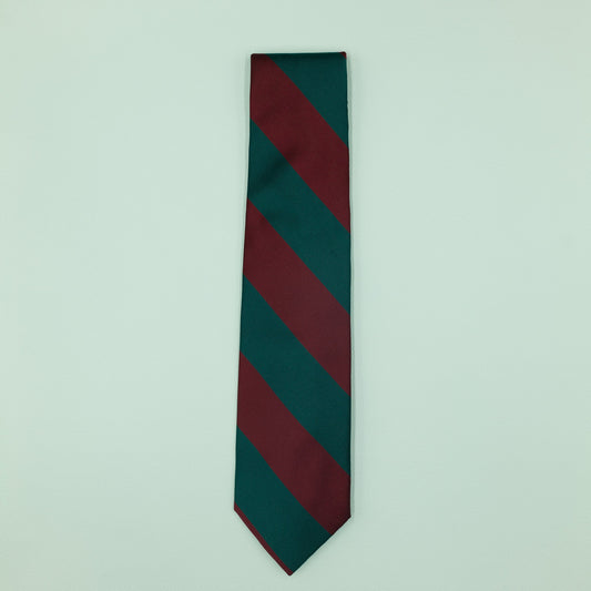 ダークレッドとグリーンのストライプ柄オーニングネクタイ｜FOURBUTTONS Necktie - FOURBUTTONS ONLINE