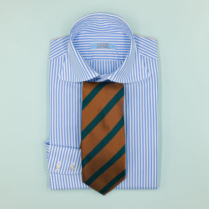 オレンジとグリーンのワンストライプネクタイ｜FOURBUTTONS Necktie - FOURBUTTONS ONLINE