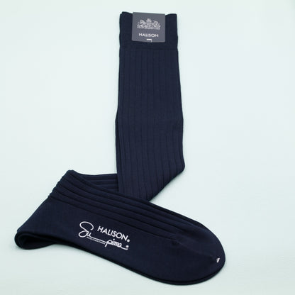 HALISON ロングホーズ（スーピマコットン）ブラウン｜FOURBUTTONS Socks - FOURBUTTONS ONLINE