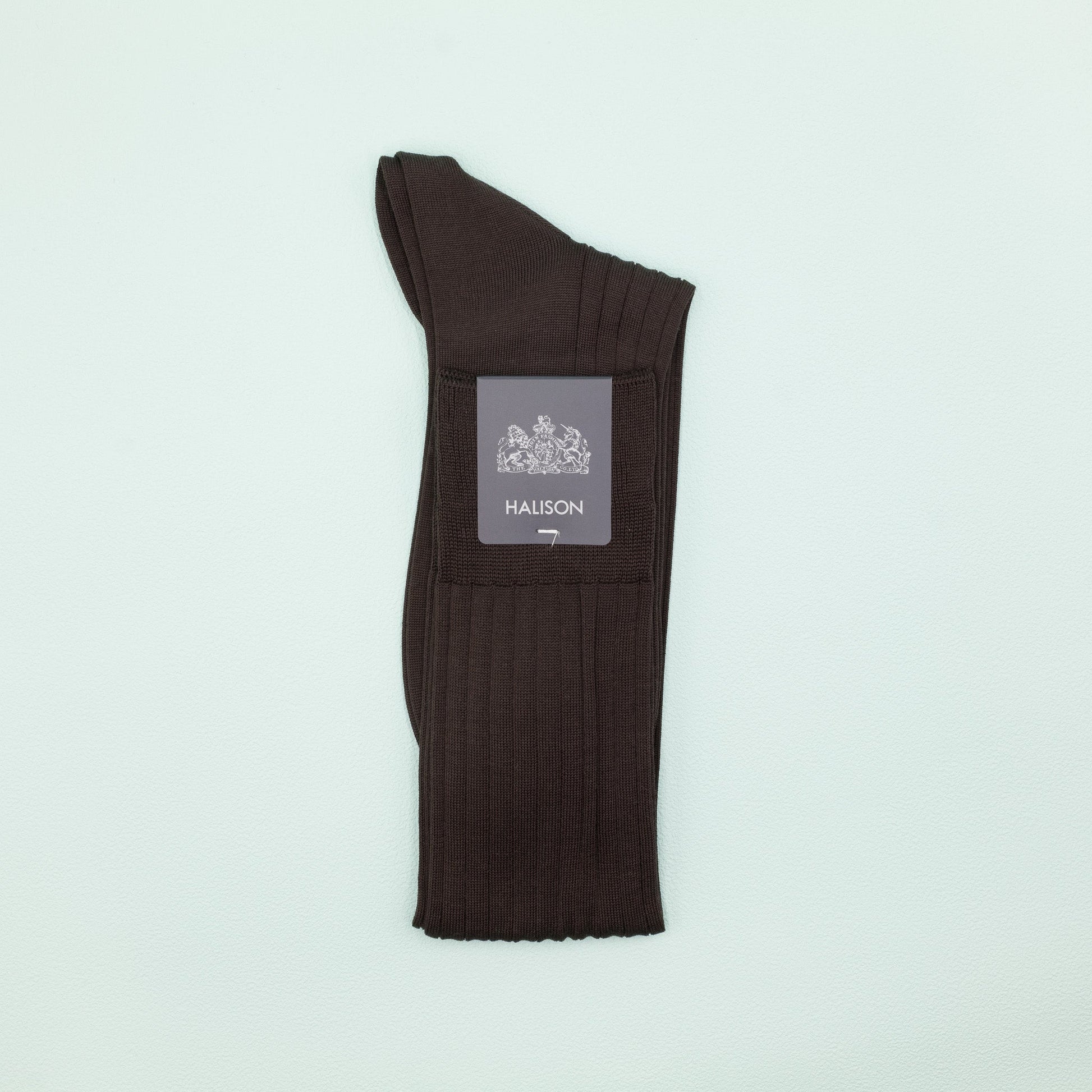 HALISON ロングホーズ（スーピマコットン）ブラウン｜FOURBUTTONS Socks - FOURBUTTONS ONLINE