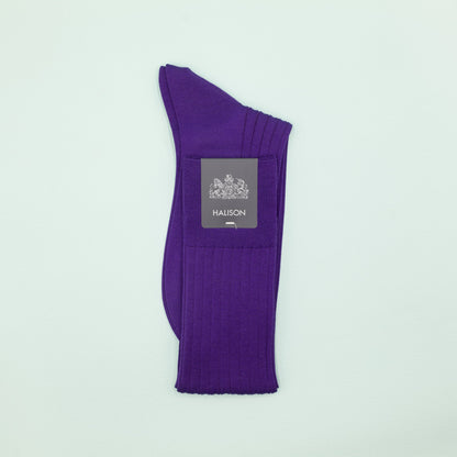 HALISON ロングホーズ（スーピマコットン）パープル｜FOURBUTTONS Socks - FOURBUTTONS ONLINE