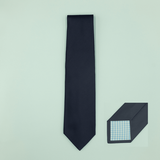 シルクネクタイ トゥルーソリッド ネイビー無地 Necktie - Four Buttons Shop