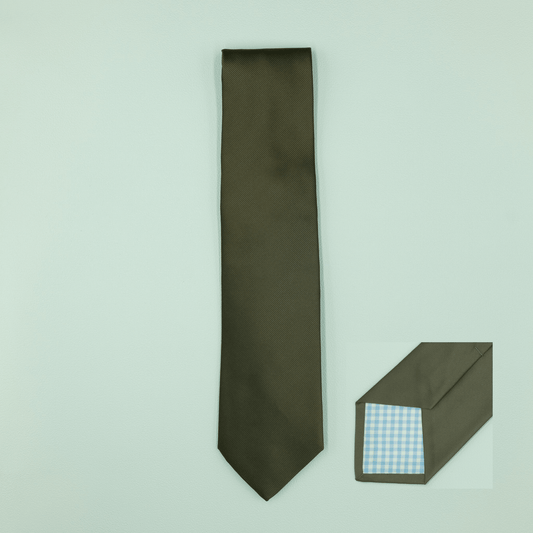 シルクネクタイ トゥルーソリッド ダークグリーン無地 Necktie - Four Buttons Shop